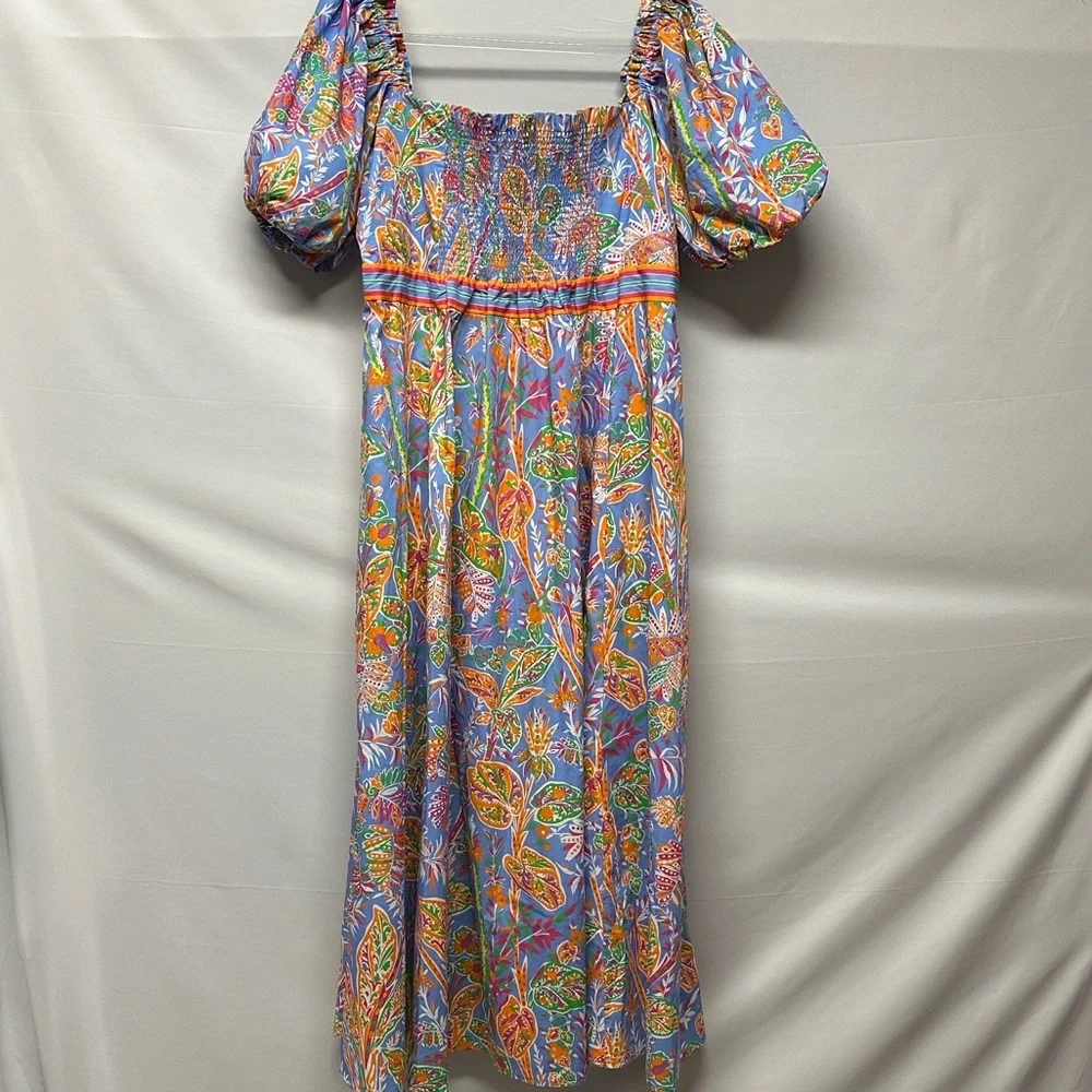 Gretchen Scott Designs Promenade Vintage Vines Peri Print Women's L - Picture 6 of 7